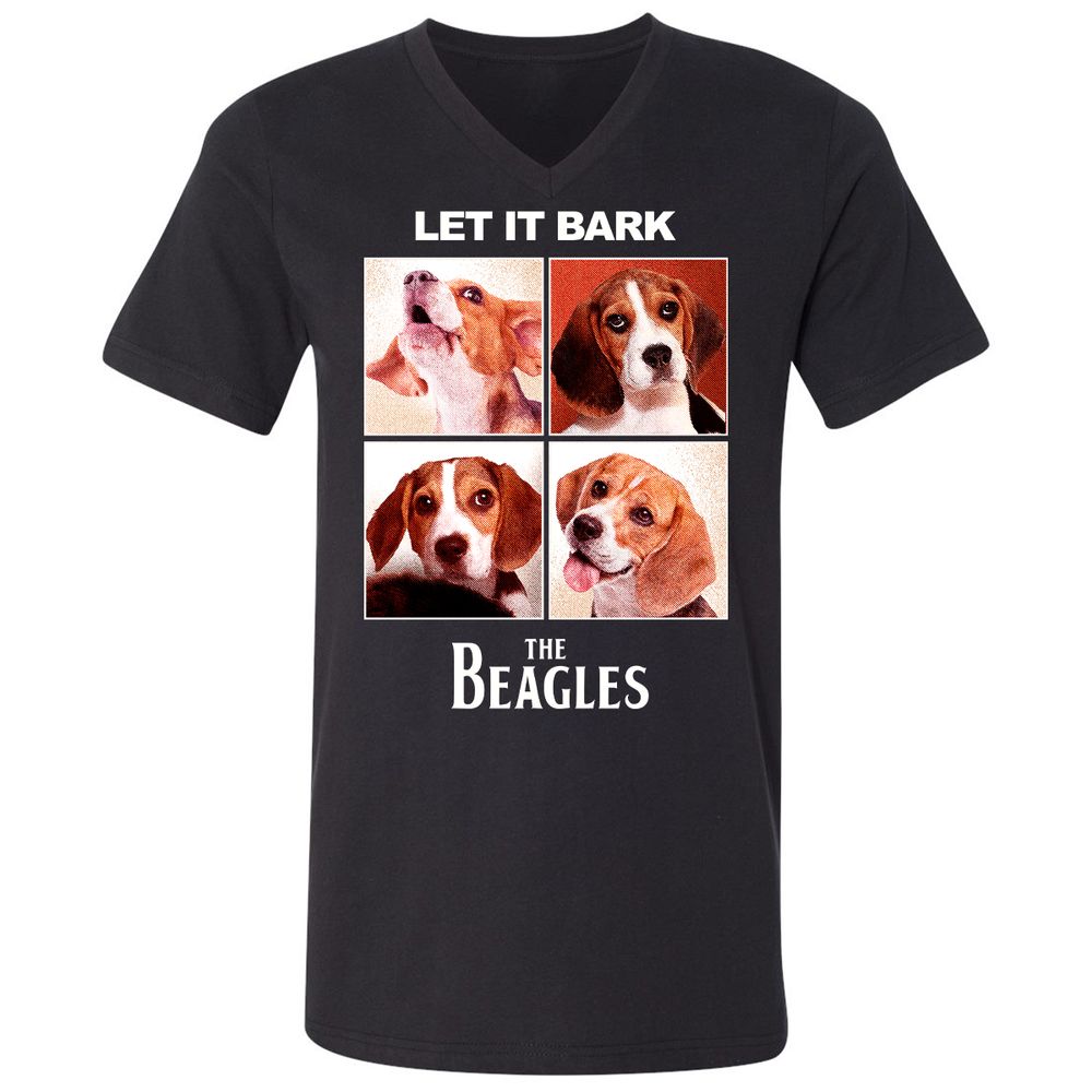 Unisex V-Neck T-Shirt - FDXZ7E8W - Black - 1