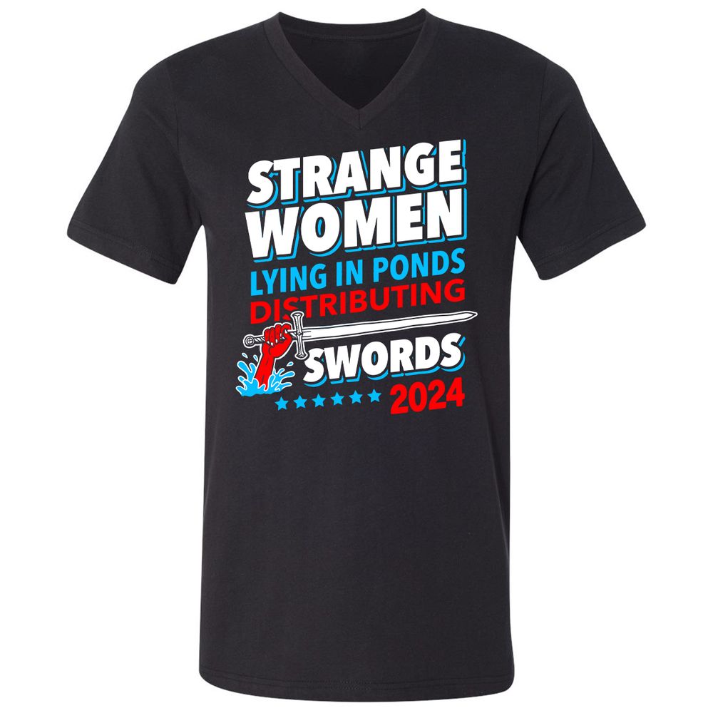 Unisex V-Neck T-Shirt - NBRBET69 - Black - 1