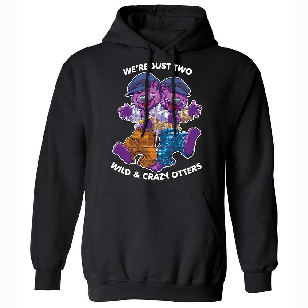 Two wild & crazy otters - Black - 1