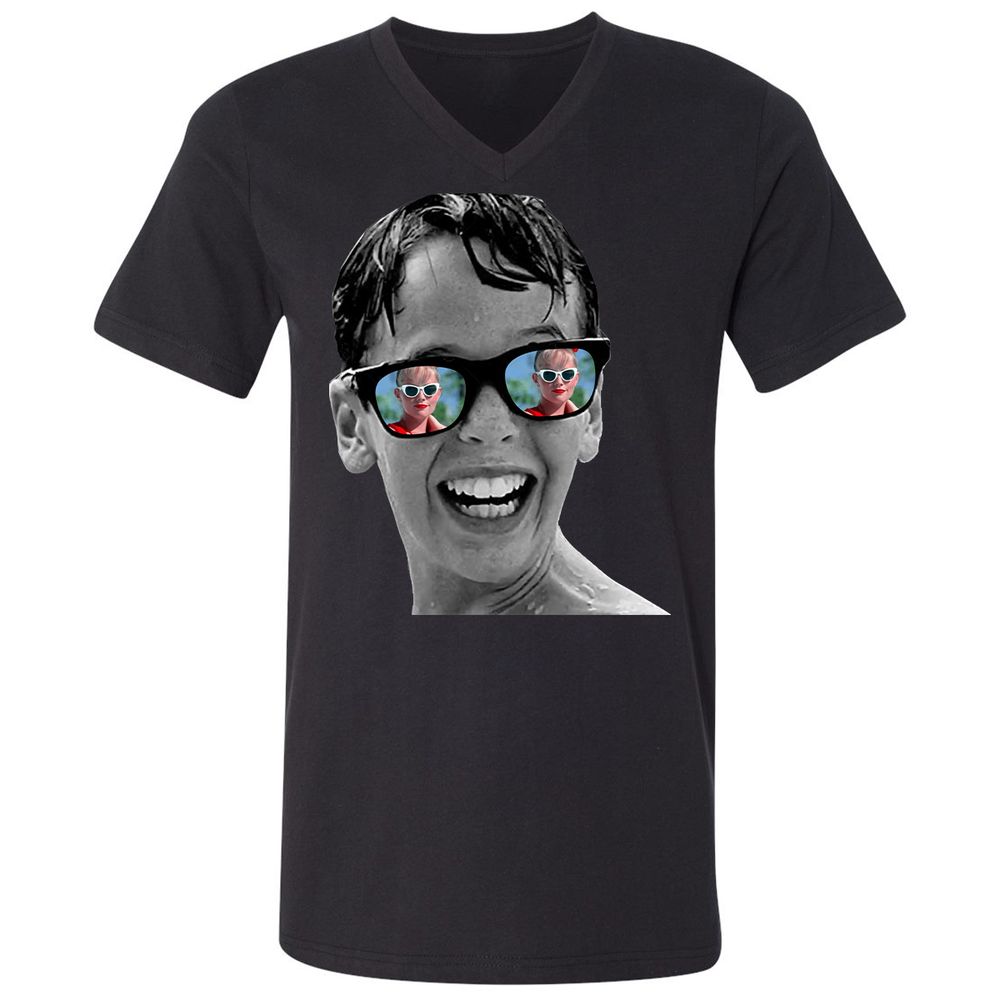 Unisex V-Neck T-Shirt - DGPL9E3P - Black - 1