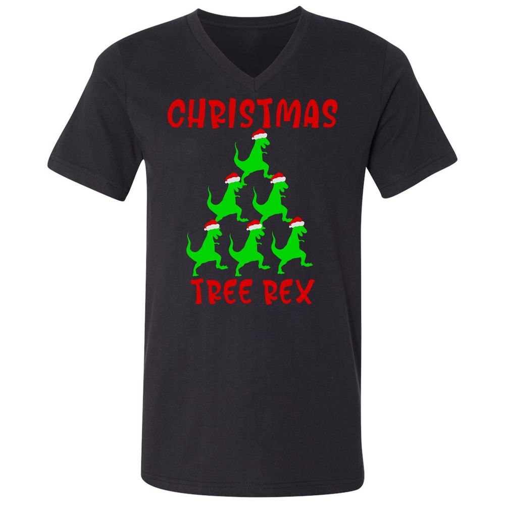 Unisex V-Neck T-Shirt - C3E4S3SF - Black - 1