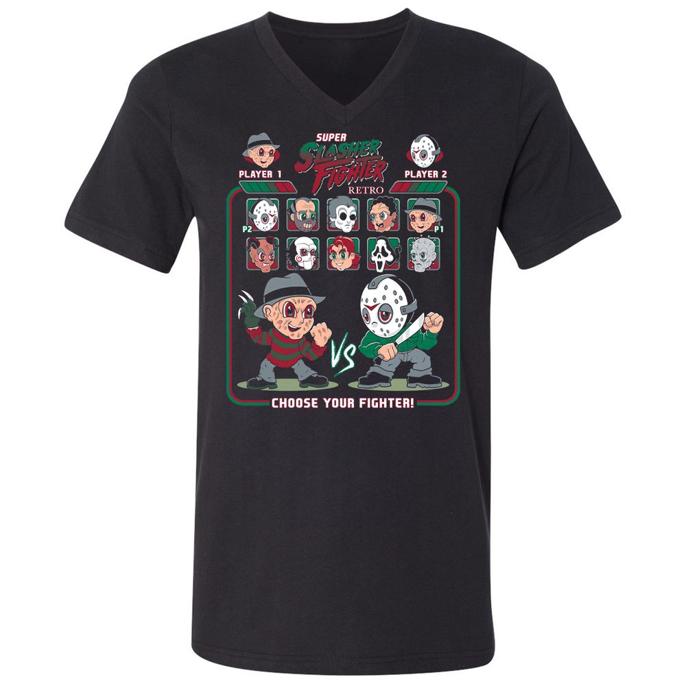 Unisex V-Neck T-Shirt - 73X137DC - Black - 1