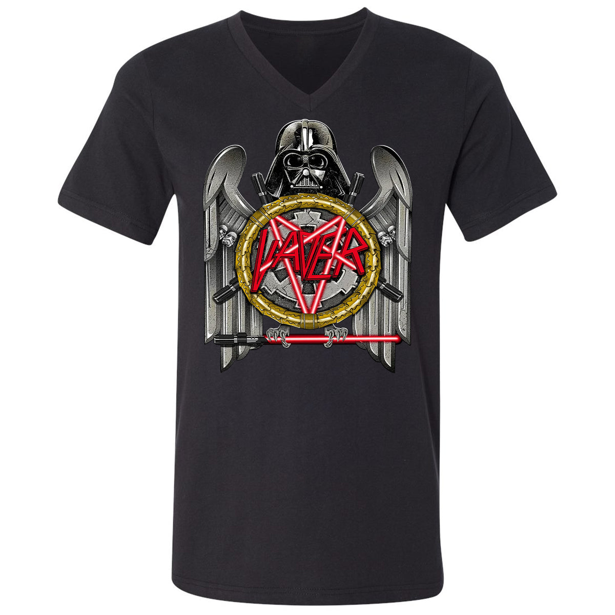 Unisex V-Neck T-Shirt - LQHHBQDZ - Black - 1