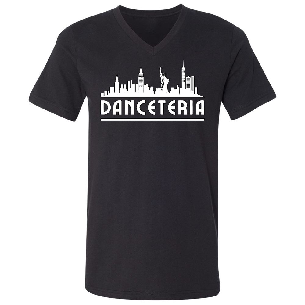 Unisex V-Neck T-Shirt - 3DXNQJ8W - Black - 1