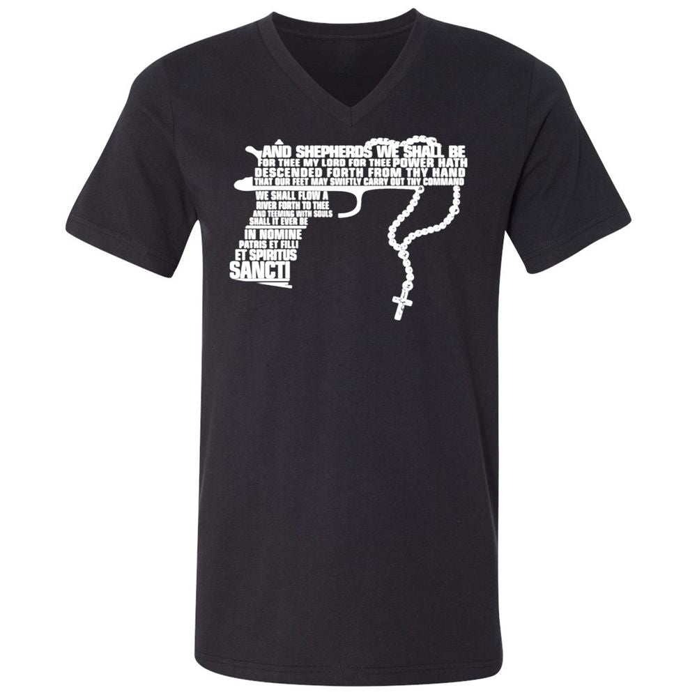 Unisex V-Neck T-Shirt - 41C1GSBZ - Black - 1