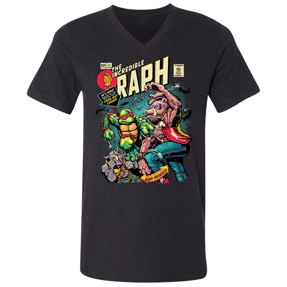 Unisex V-Neck T-Shirt - WL8DG6DW - Black - 1