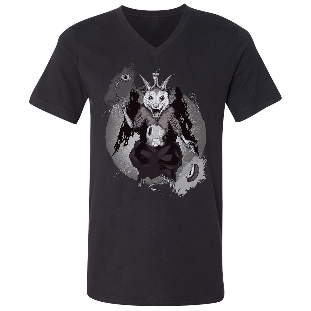 Unisex V-Neck T-Shirt - XSYJXMVR - Black - 1