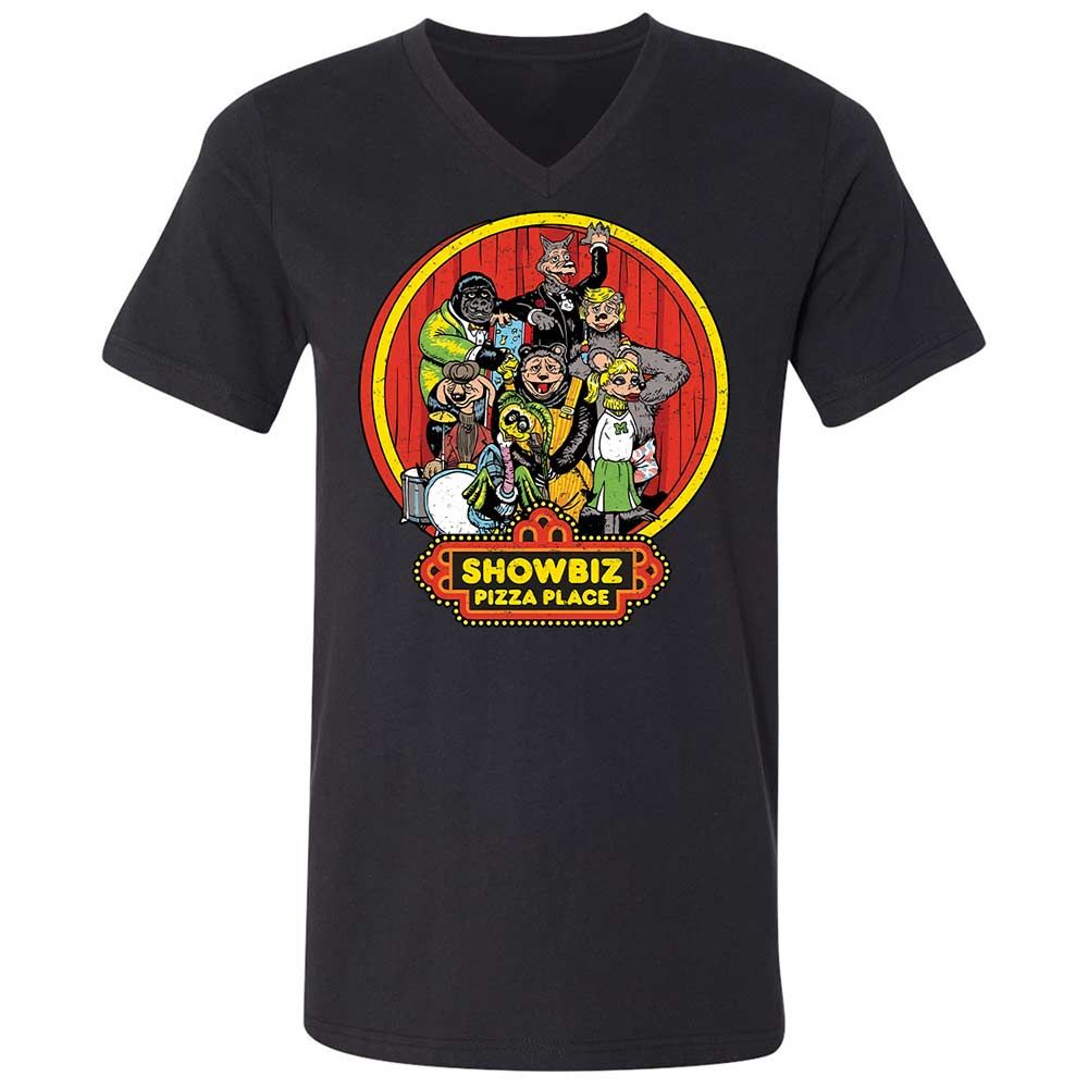 Unisex V-Neck T-Shirt - B89VCUJU - Black - 1
