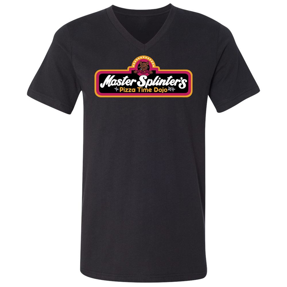 Unisex V-Neck T-Shirt - 6ZT77D7D - Black - 1