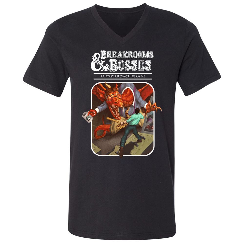 Unisex V-Neck T-Shirt - E9ASHW55 - Black - 1