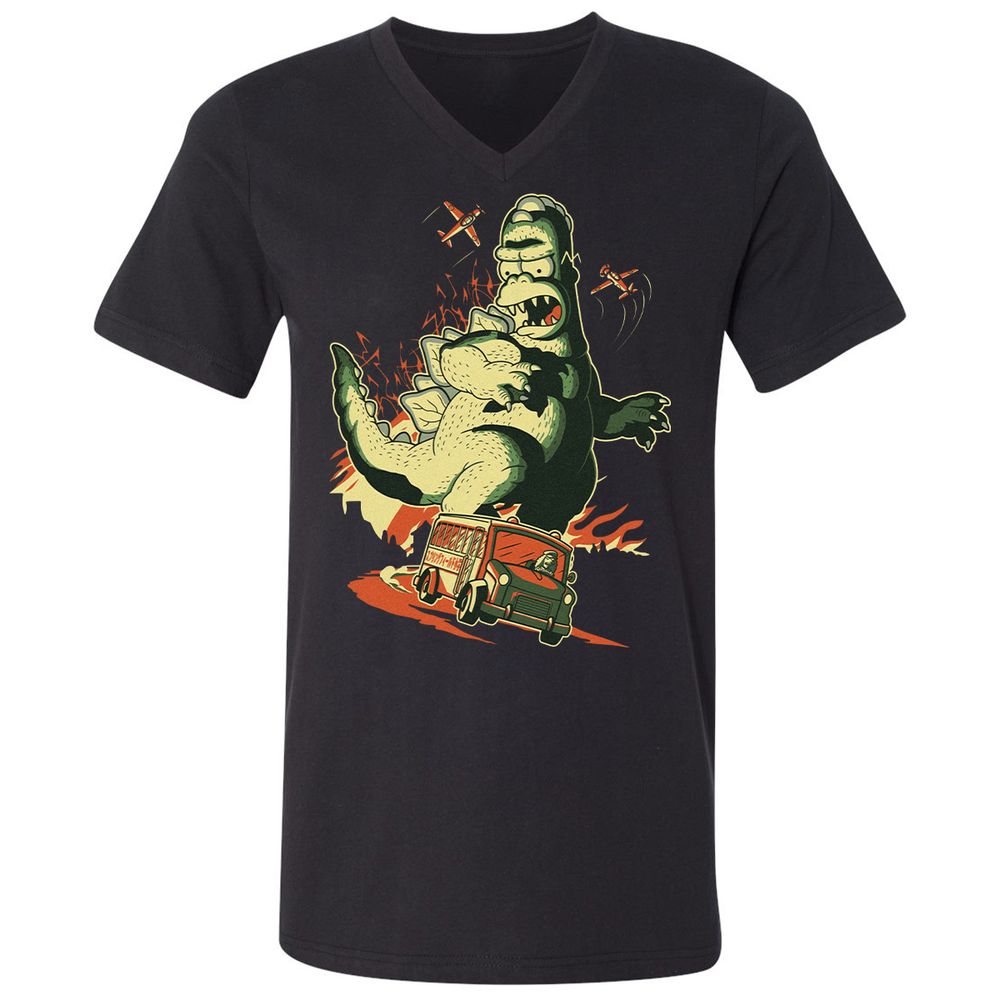 Unisex V-Neck T-Shirt - JD1X3D91 - Black - 1