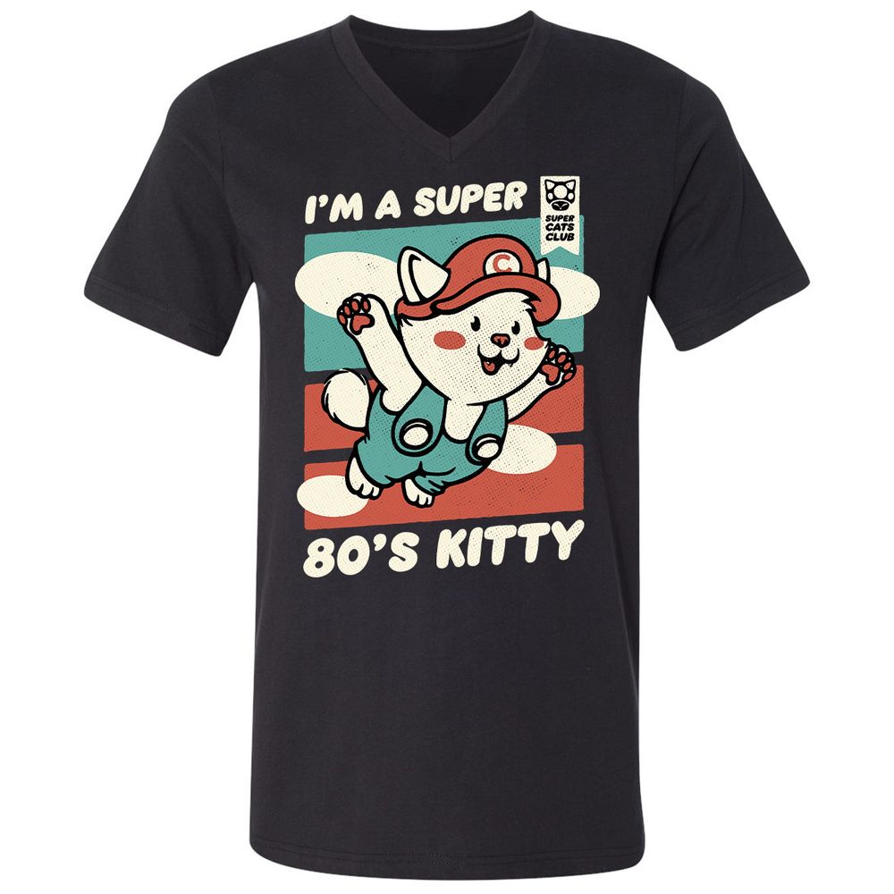 Unisex V-Neck T-Shirt - TG77YGVV - Black - 1