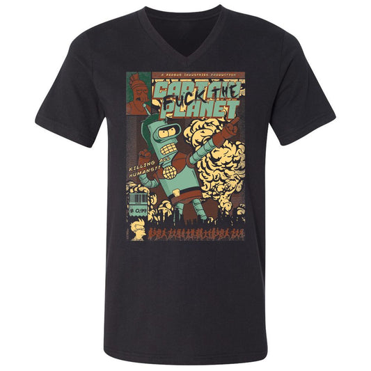 Unisex V-Neck T-Shirt - 3YXHYHQT - Black - 1