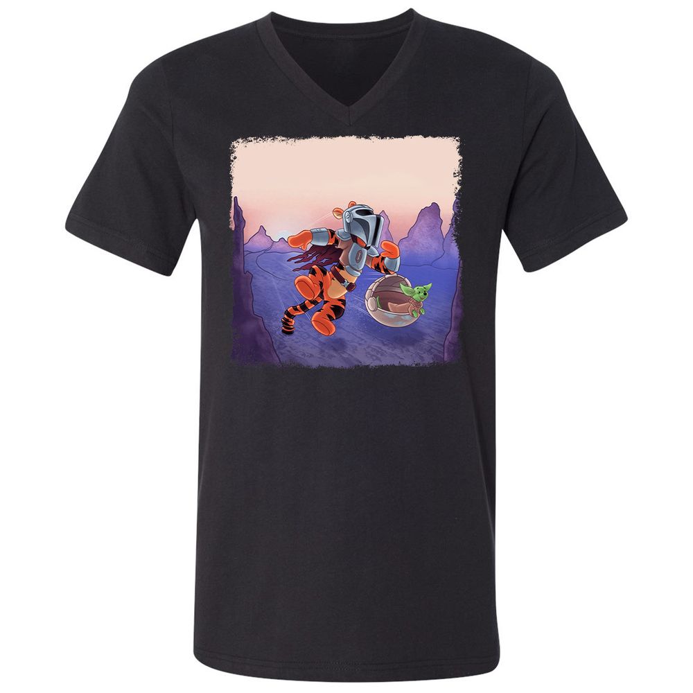 Unisex V-Neck T-Shirt - 38JYX5VU - Black - 1