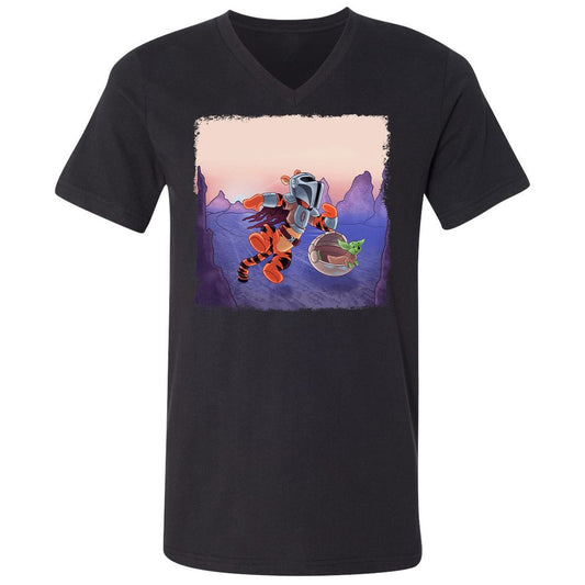 Unisex V-Neck T-Shirt - 38JYX5VU - Black - 1