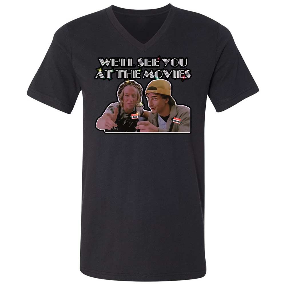 Unisex V-Neck T-Shirt - NZAJ9W88 - Black - 1
