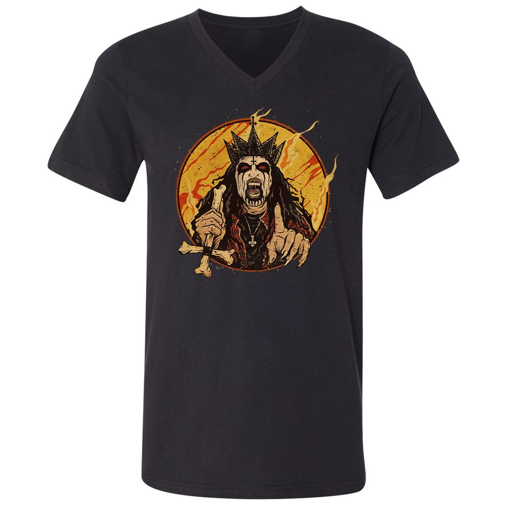 Unisex V-Neck T-Shirt - GFVQPCST - Black - 1
