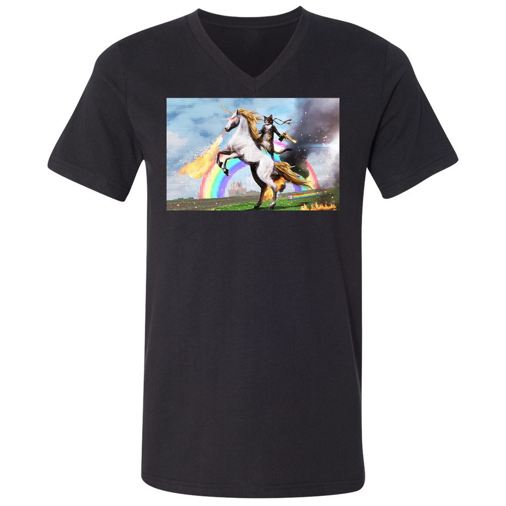 Unisex V-Neck T-Shirt - 2BRTMCS6 - Black - 1