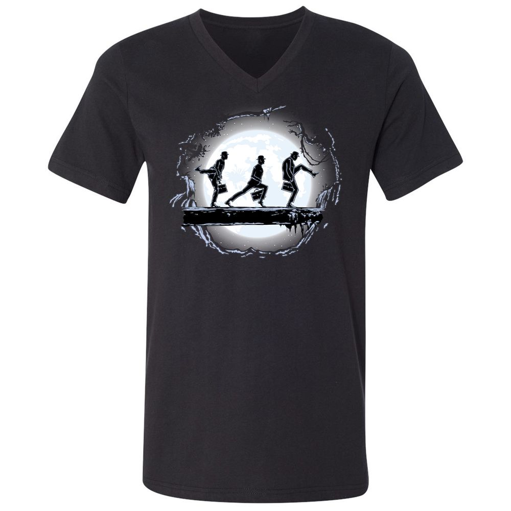 Unisex V-Neck T-Shirt - FXM7SQU2 - Black - 1