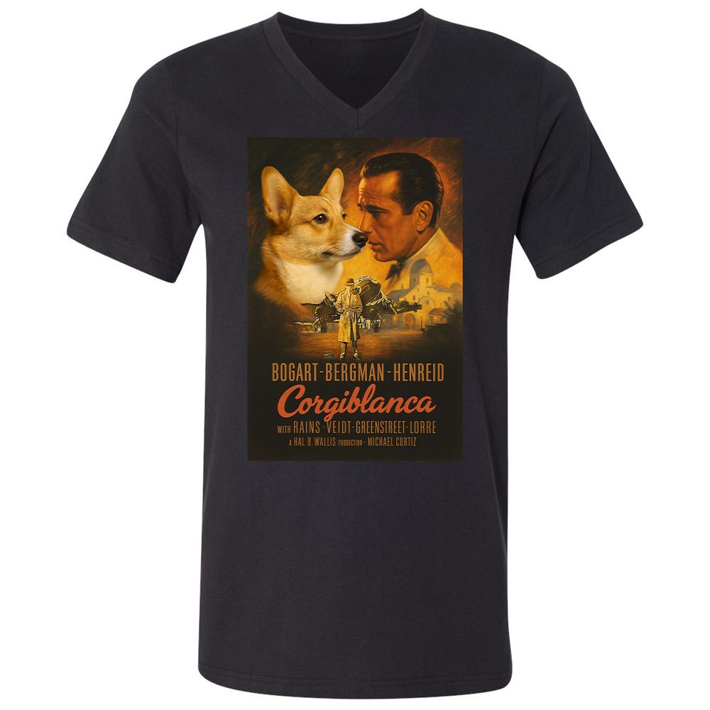 Unisex V-Neck T-Shirt - G7T25YXS - Black - 1