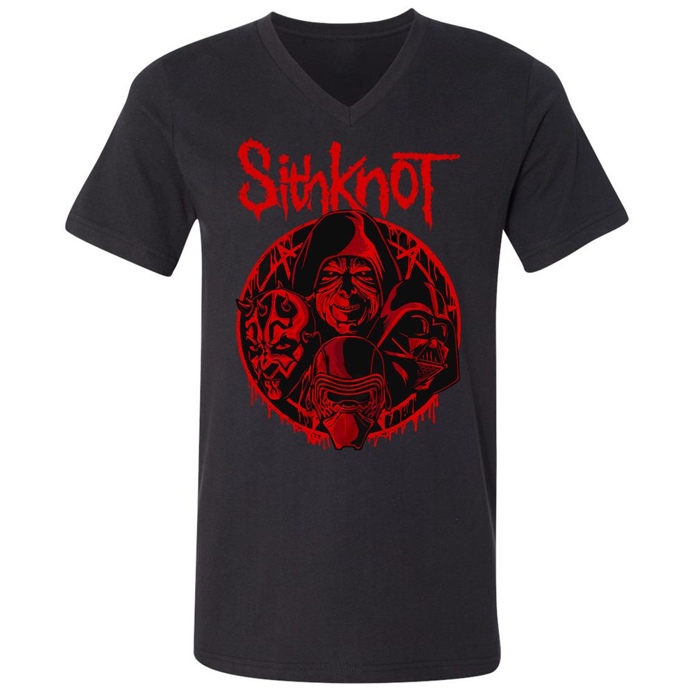 Unisex V-Neck T-Shirt - P7KMRZN1 - Black - 1