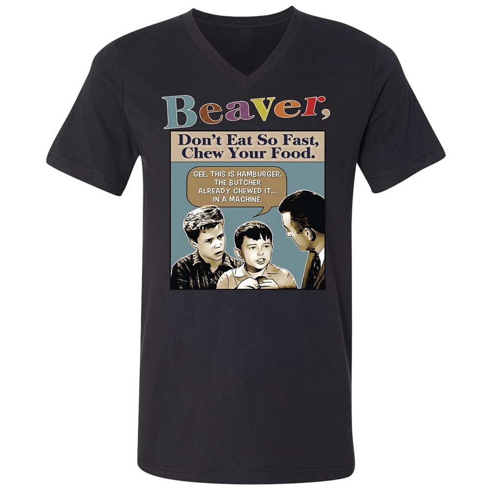 Unisex V-Neck T-Shirt - P4D9LL38 - Black - 1