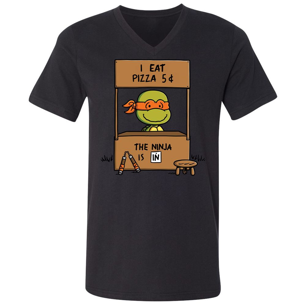 Unisex V-Neck T-Shirt - 4MA1BHVH - Black - 1