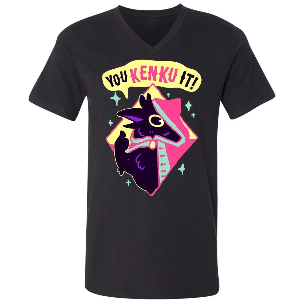 Unisex V-Neck T-Shirt - 4GUCF5S1 - Black - 1