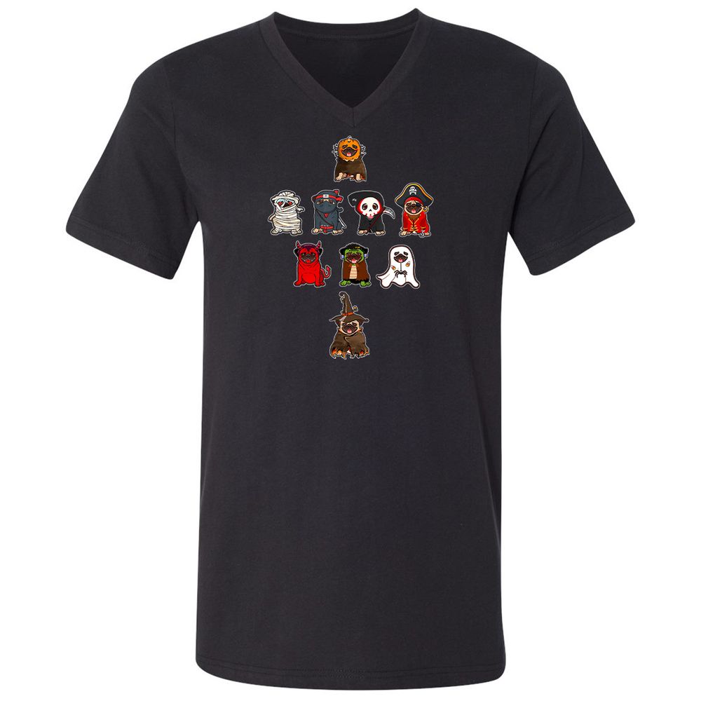 Unisex V-Neck T-Shirt - DHMY9NTN - Black - 1