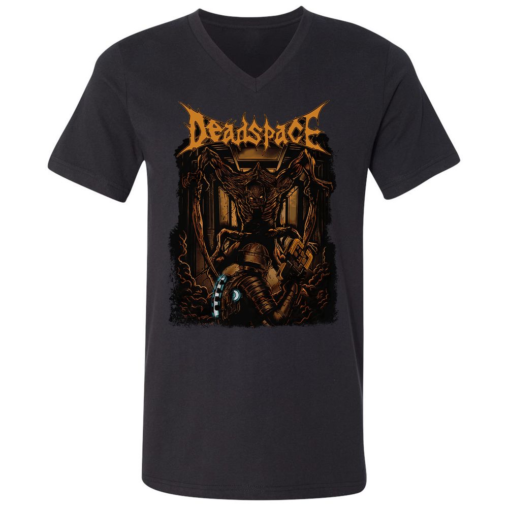 Unisex V-Neck T-Shirt - VZ4WFMSK - Black - 1