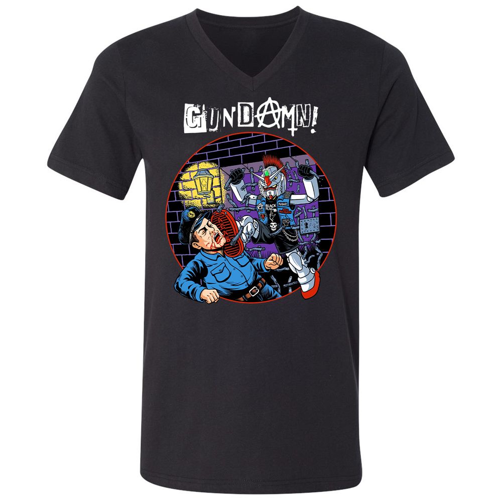 Unisex V-Neck T-Shirt - ZL4MBJFX - Black - 1