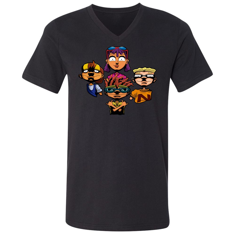 Unisex V-Neck T-Shirt - AZ3SAE4U - Black - 1