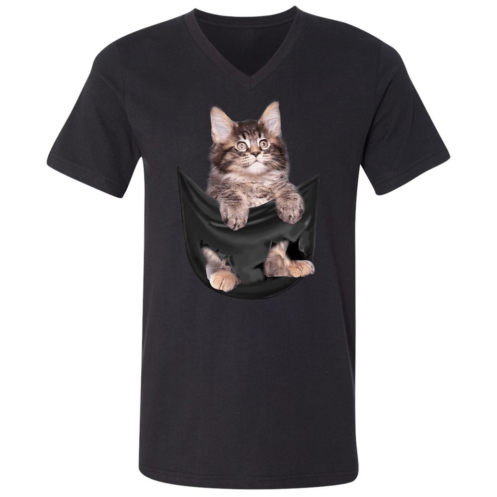 Unisex V-Neck T-Shirt - Q3LY4MY1 - Black - 1