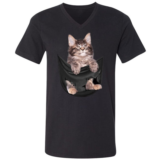 Unisex V-Neck T-Shirt - Q3LY4MY1 - Black - 1