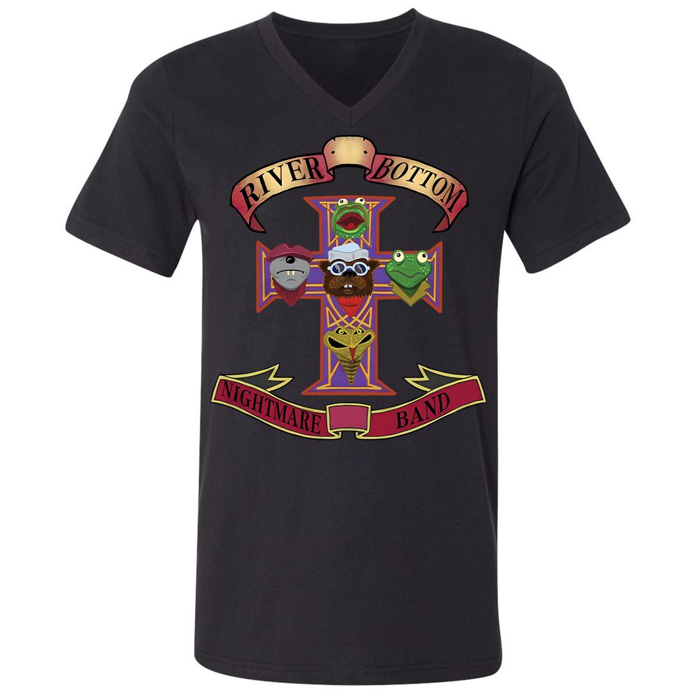 Unisex V-Neck T-Shirt - ZT2HZJ76 - Black - 1