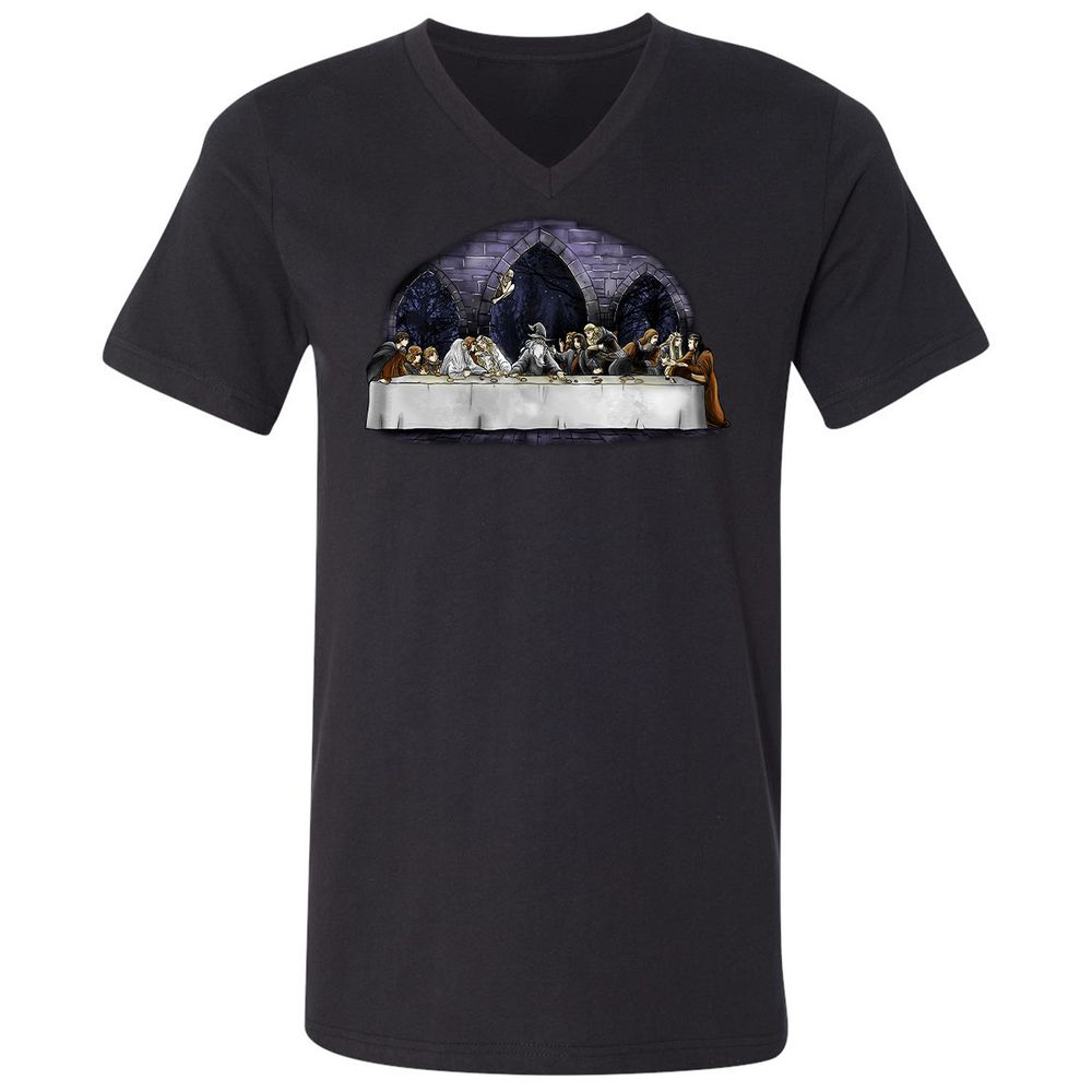 Unisex V-Neck T-Shirt - 6DTVNFTQ - Black - 1