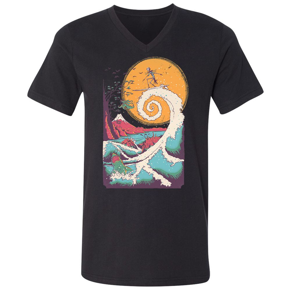 Unisex V-Neck T-Shirt - 5FHYNHPJ - Black - 1