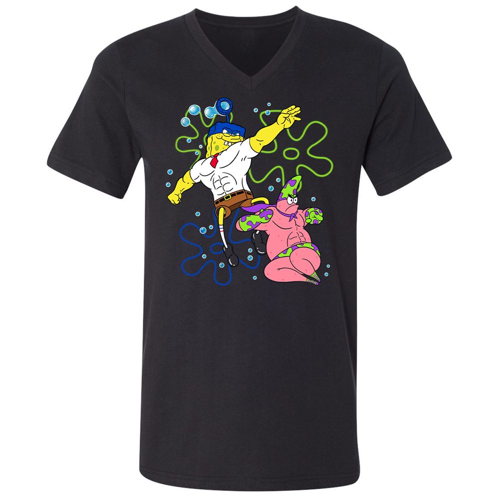 Unisex V-Neck T-Shirt - 8RRK6HKW - Black - 1