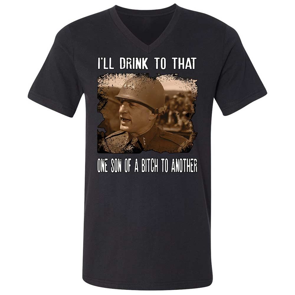 Unisex V-Neck T-Shirt - 4W4V21LE - Black - 1