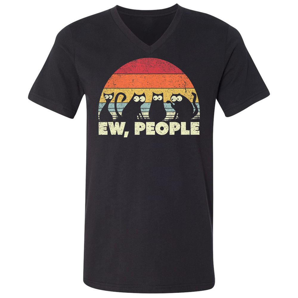 Unisex V-Neck T-Shirt - QCR5CSGQ - Black - 1