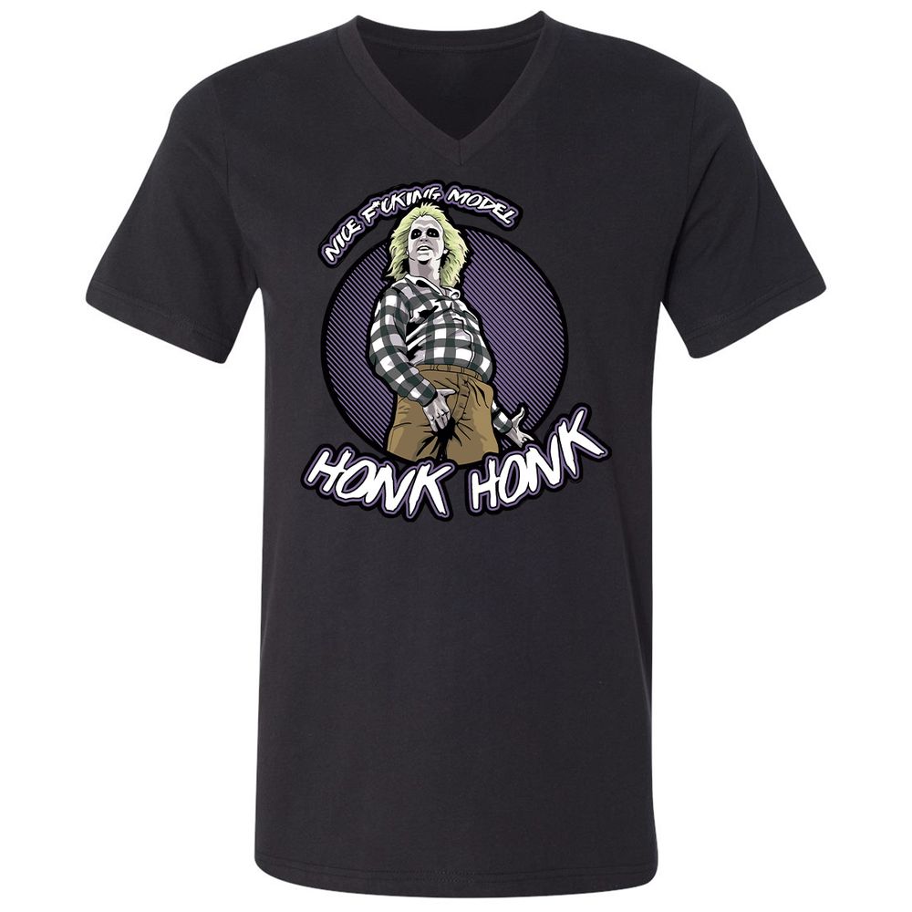 Unisex V-Neck T-Shirt - 28UX9XNW - Black - 1