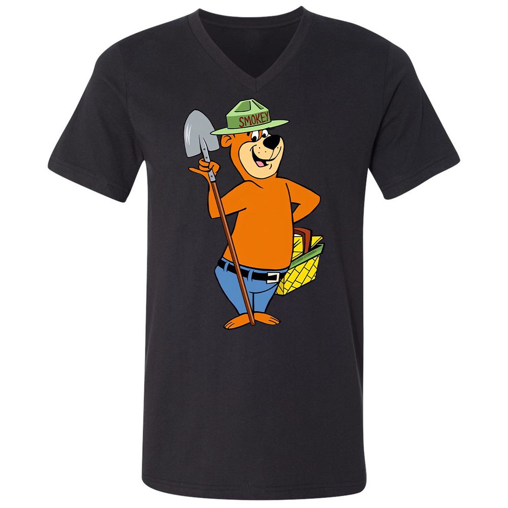 Unisex V-Neck T-Shirt - YSTRPZ4H - Black - 1