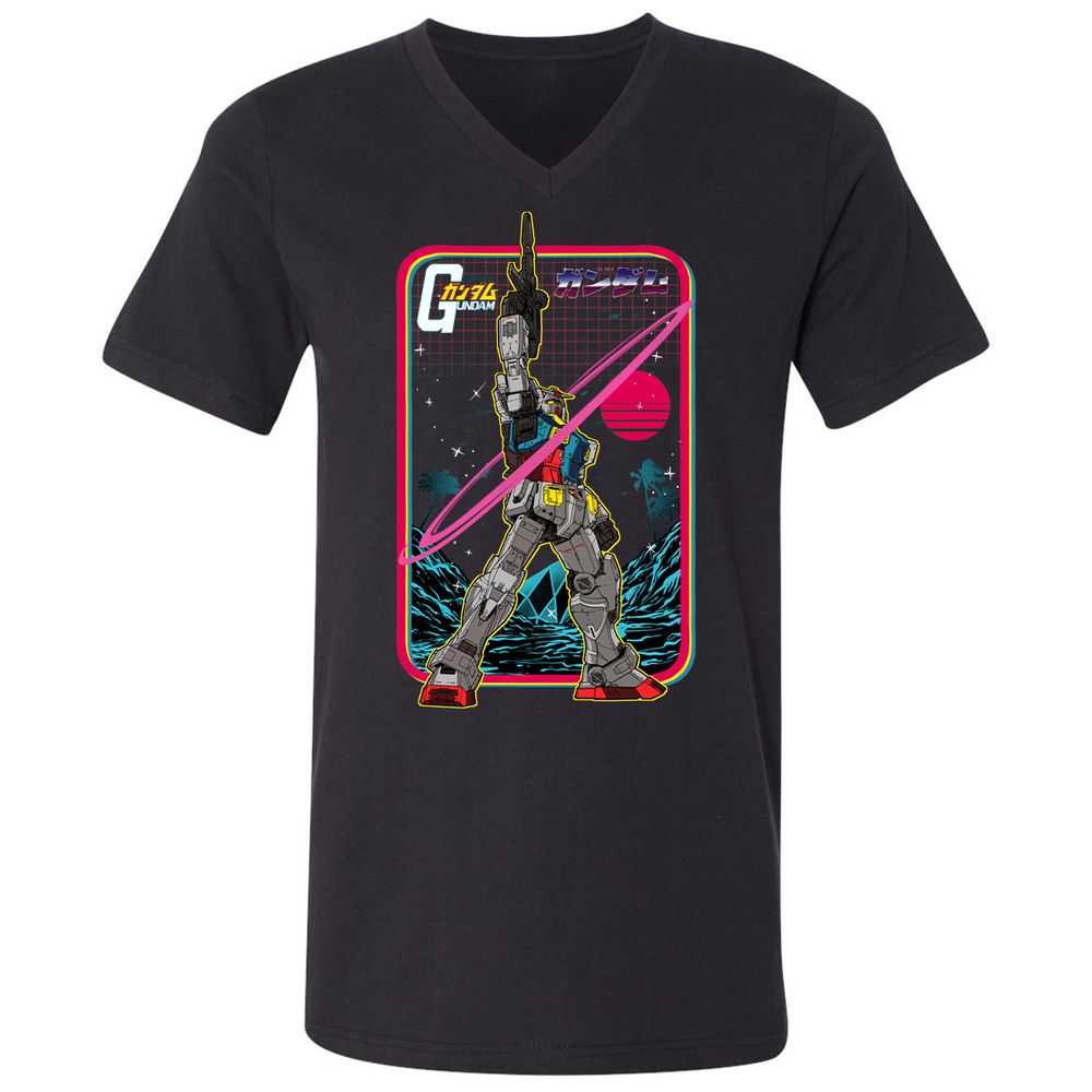 Unisex V-Neck T-Shirt - P5HGFWZ9 - Black - 1