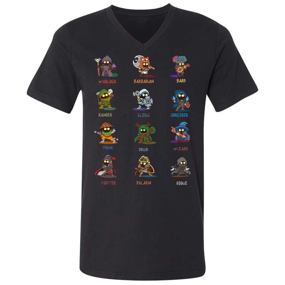 Unisex V-Neck T-Shirt - JVZP9JG7 - Black - 1