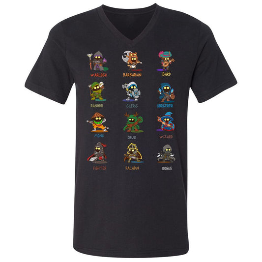 Unisex V-Neck T-Shirt - JVZP9JG7 - Black - 1