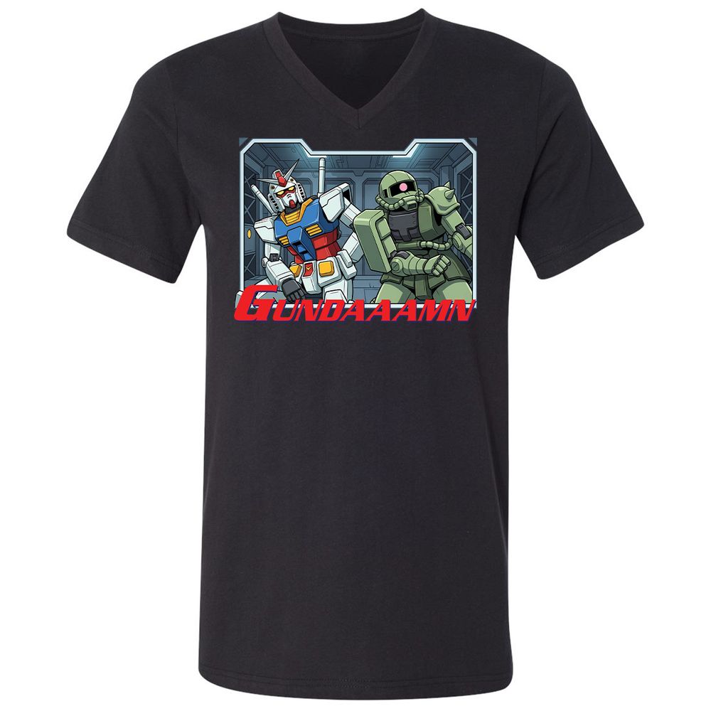 Unisex V-Neck T-Shirt - 5V8J5J1T - Black - 1
