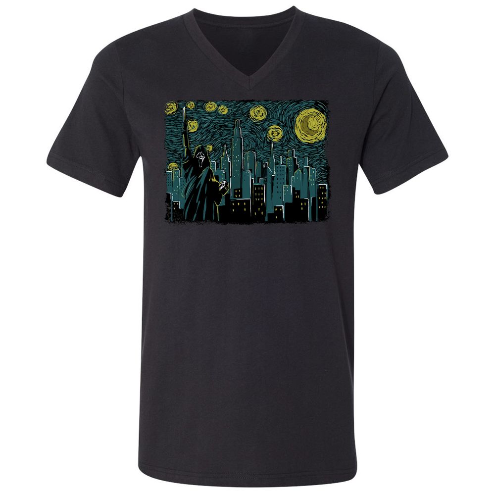 Unisex V-Neck T-Shirt - GDW94Q9B - Black - 1