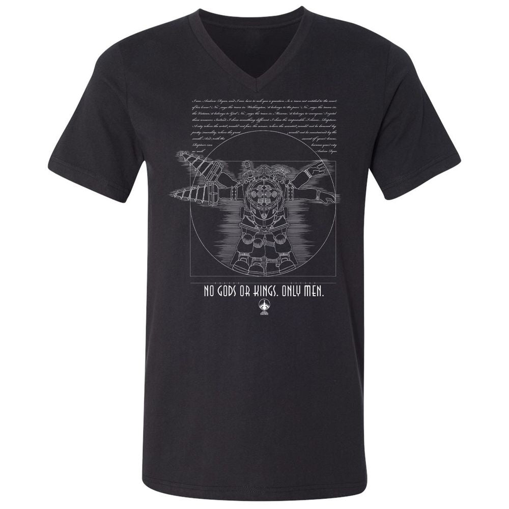 Unisex V-Neck T-Shirt - S3ETR4KH - Black - 1