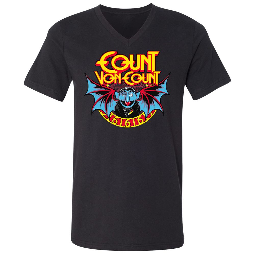 Unisex V-Neck T-Shirt - 88PZ5G9U - Black - 1