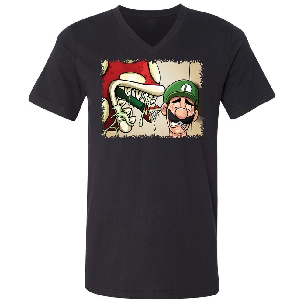 Unisex V-Neck T-Shirt - XJW8PZVB - Black - 1